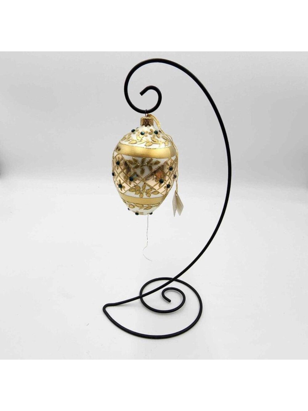 Elegance European Blown Glass Hand Painted Egg Ornament Trump Tower Ny W/ Box